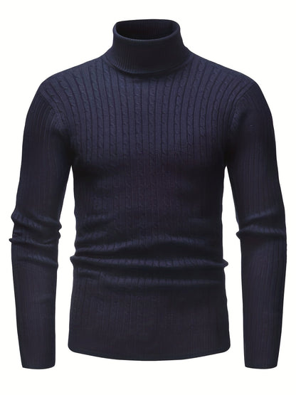 Schmaler Kabel-Strickrollkragenpullover Für Herren | Ideal für den Winter