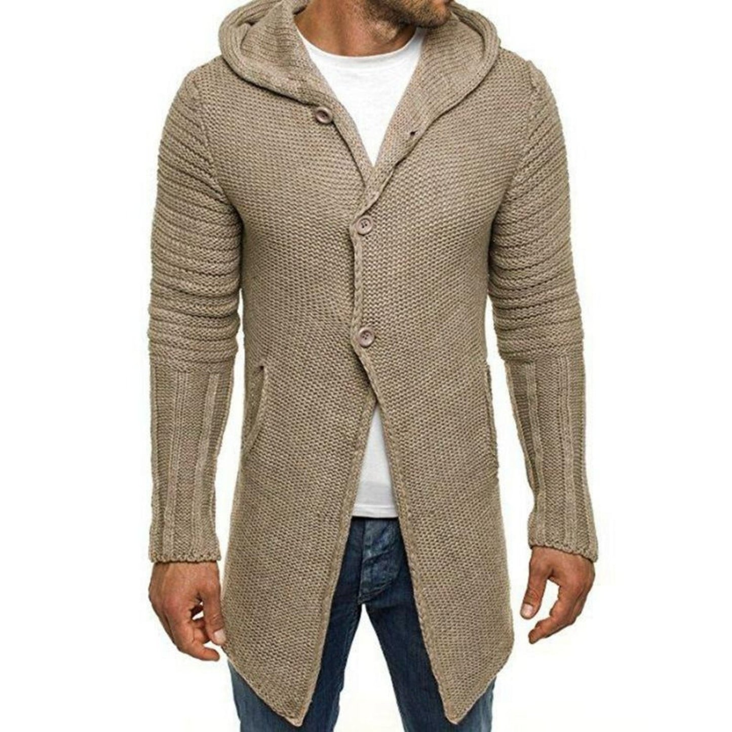 Andrew - Lange Strickjacke mit Kapuze - Casual - Made for Comfort - Ideal für Herbst/Winter