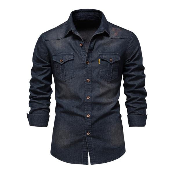 Volkhard - Lässiges Denim-Button-down-Hemd