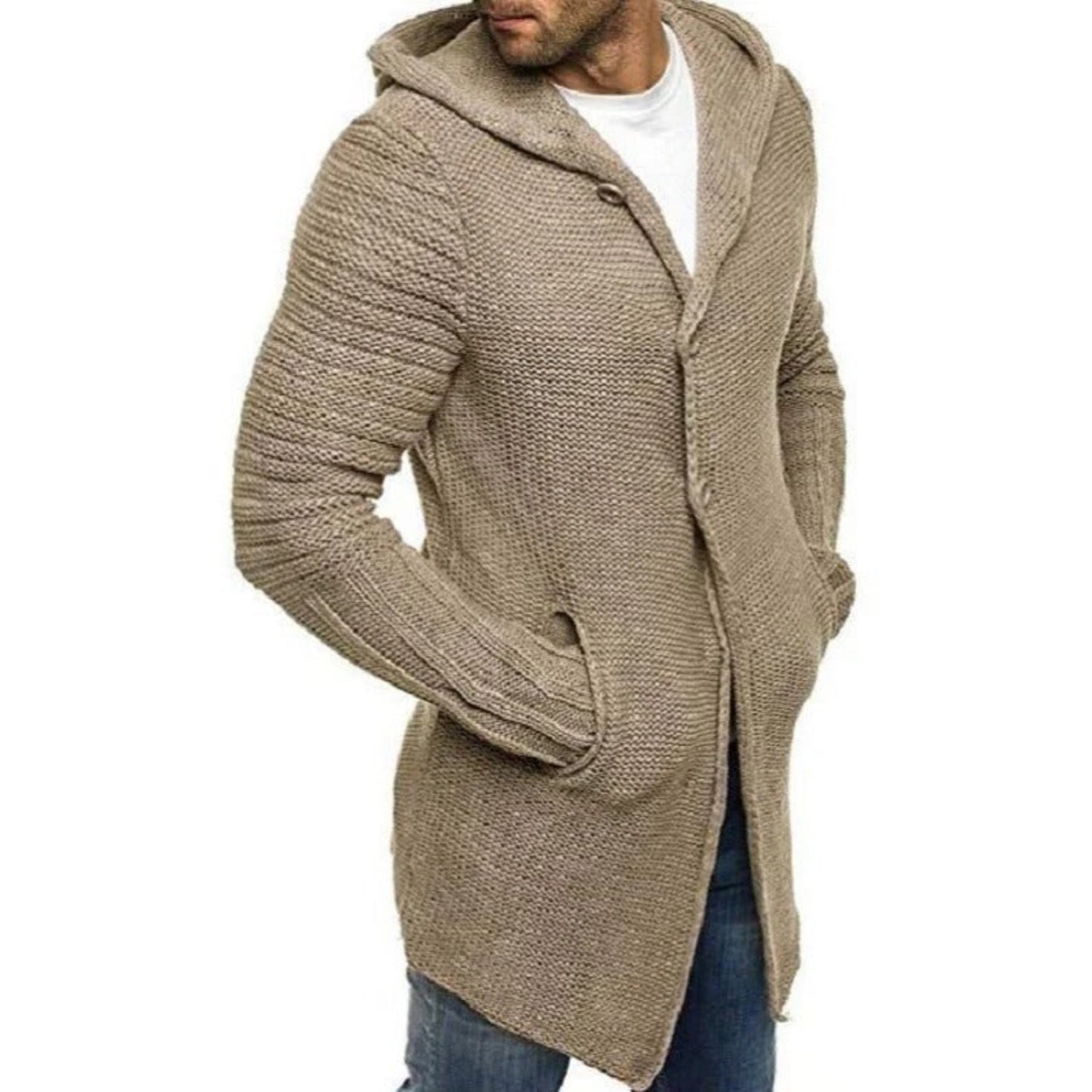 Andrew - Lange Strickjacke mit Kapuze - Casual - Made for Comfort - Ideal für Herbst/Winter