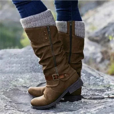 Lässige Winter Vegane Leder Overknee Stiefel für Damen | Perfekt für den Alltag