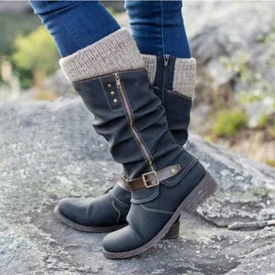 Lässige Winter Vegane Leder Overknee Stiefel für Damen | Perfekt für den Alltag