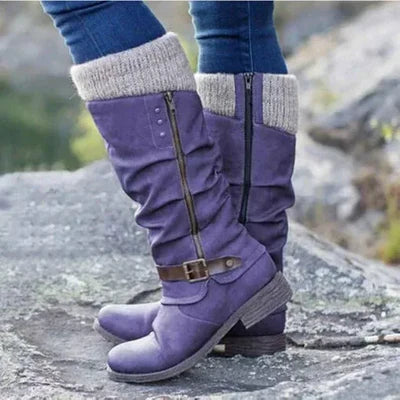 Lässige Winter Vegane Leder Overknee Stiefel für Damen | Perfekt für den Alltag