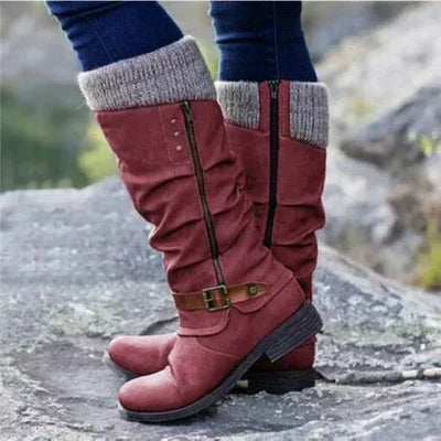 Lässige Winter Vegane Leder Overknee Stiefel für Damen | Perfekt für den Alltag