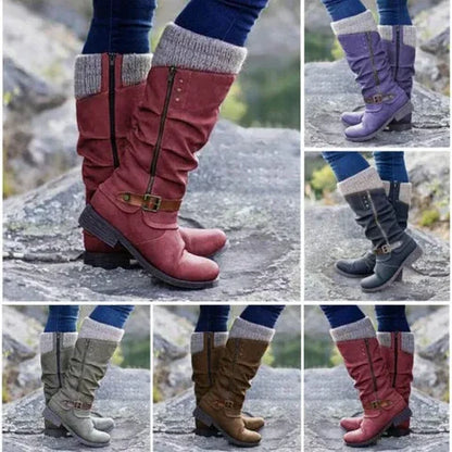 Lässige Winter Vegane Leder Overknee Stiefel für Damen | Perfekt für den Alltag