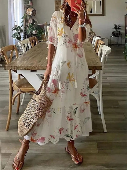 Xenja - Langes Kleid - Boho - Materialien - Ideal für den Frühling