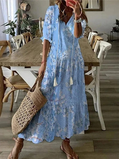 Xenja - Langes Kleid - Boho - Materialien - Ideal für den Frühling