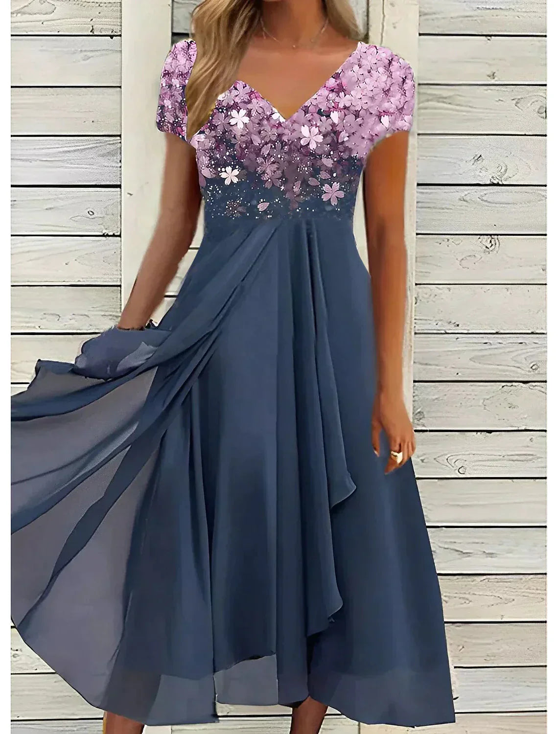 Helmi - Midikleid - Elegant - Filigranes Blumenmuster - Formelle Anlässe